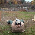 A student of one of our DH2 courses shoots from the supine on steel.